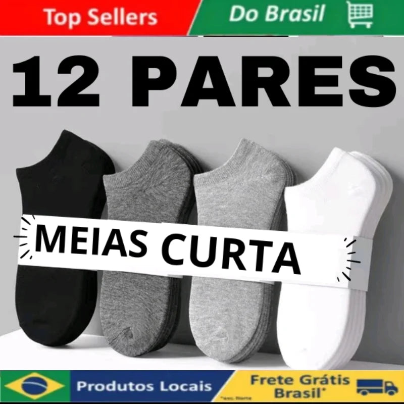 Kit com 12 Pares de Meias: Conforto e Praticidade para o Dia a Dia