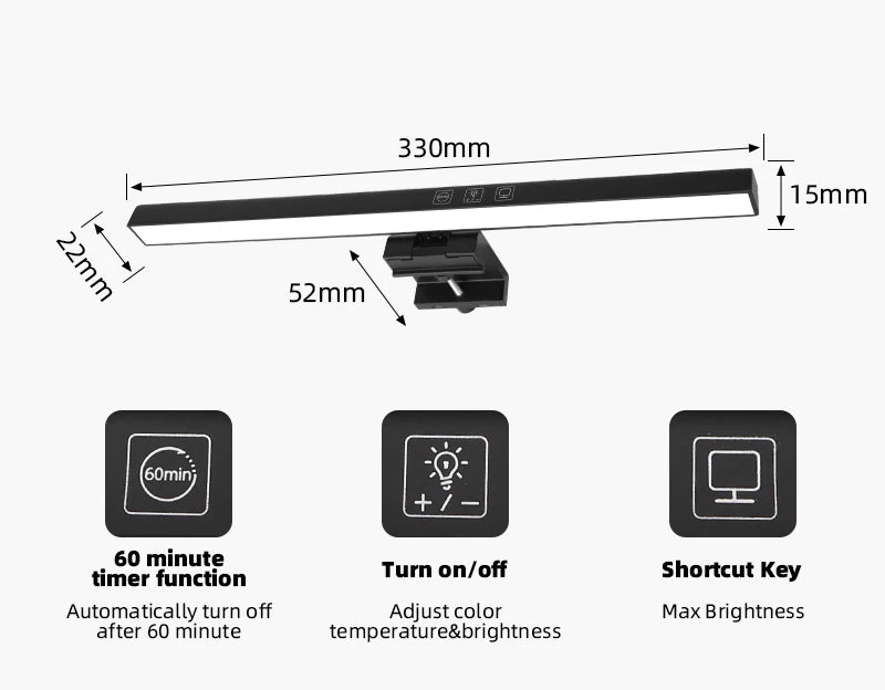 Lâmpada de Mesa CANMEIJIA: Iluminação Flexível e Anti-Fadiga